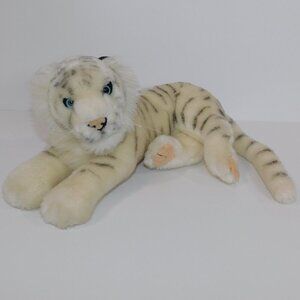 VTG Busch Gardens White leucist Bengal Tiger Laying 11" Plush Stuffed Toy Animal